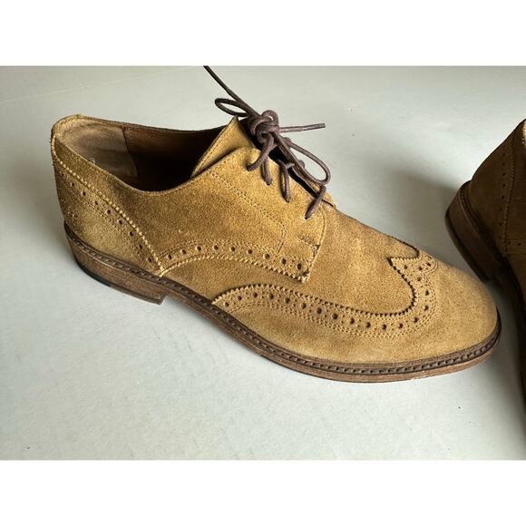FRYE Wheat Oiled Suede WINGTIP Oxfords Men's Size 10.5 D - Picture 4 of 9